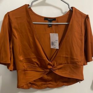 Satin rust crop top